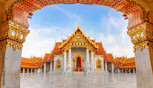Thai Marble Temple (Wat Benchamabophit Dusitvanaram) in Bangkok, Thailand photo