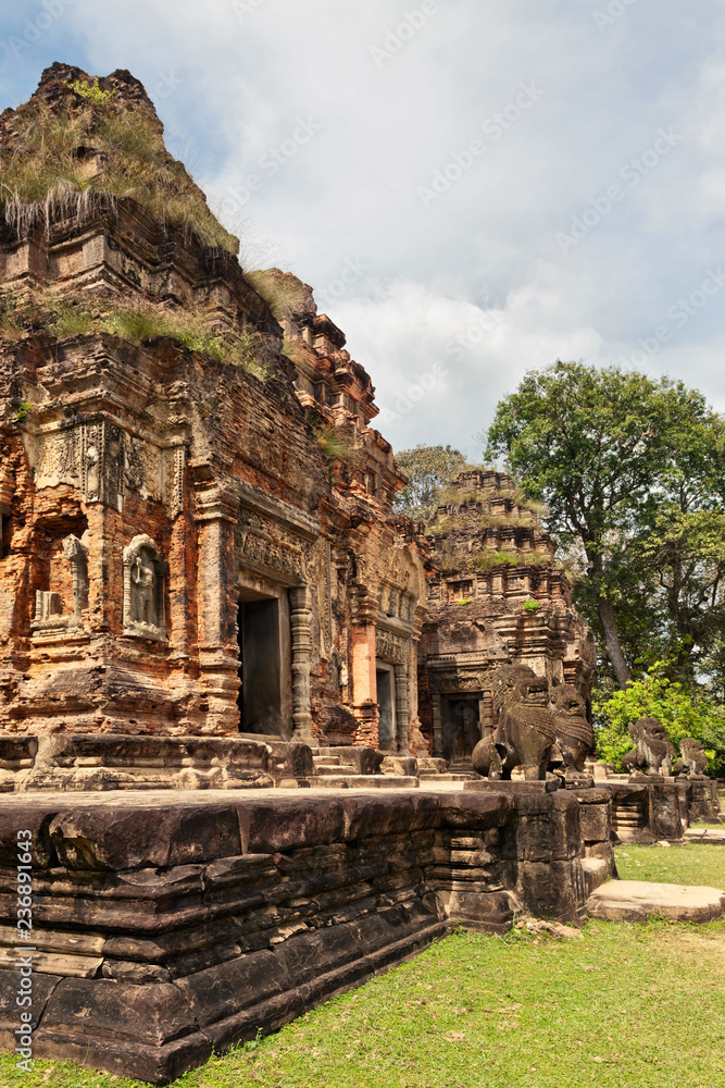 Ancient buddhist khmer temple in Angkor Wat complex