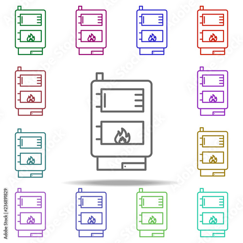 central heating, gas boiler icon. Elements of water, boiler, thermos, gas, solar in multi color style icons. Simple icon for websites, web design, mobile app, info graphics