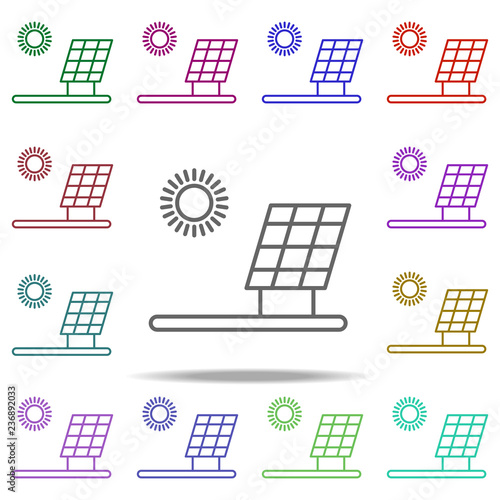 energy cell, solar cell icon. Elements of water, boiler, thermos, gas, solar in multi color style icons. Simple icon for websites, web design, mobile app, info graphics