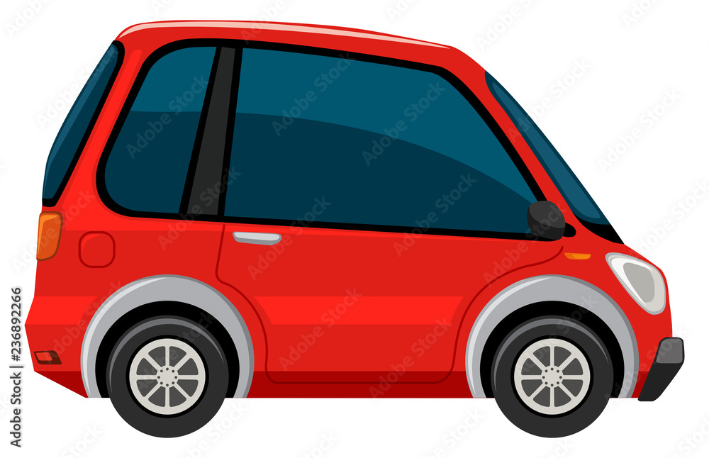 An electric car on white background