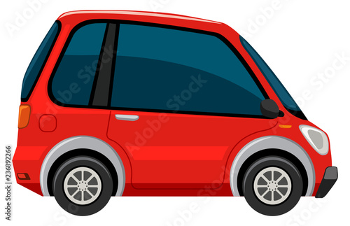 An electric car on white background