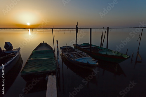 Barca - tramonto - Basso Polesine - mare - acqua - pescare - alba - calmo - crepuscolo - sera
