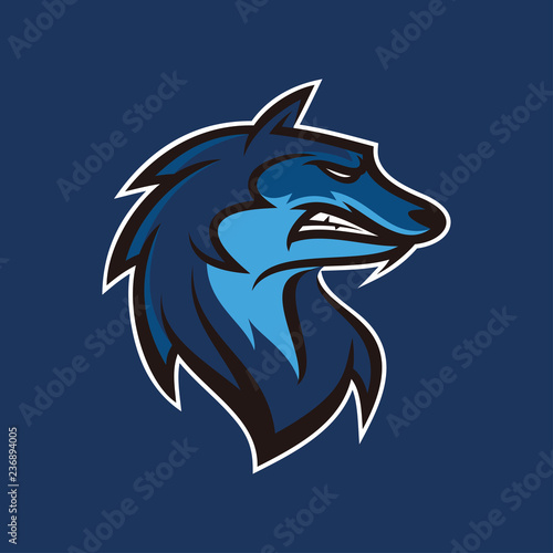 Wolf jackal illustration mascot logo, wolf head vector icon