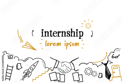 new job learning practice experience internship concept sketch doodle horizontal isolated copy space photo