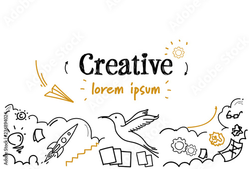 creativity inspiration creative development concept sketch doodle horizontal isolated copy space