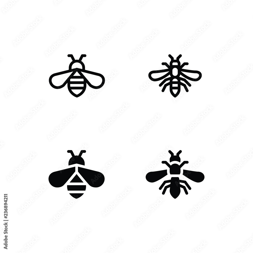 Bee Icon Logo Vector Symbol