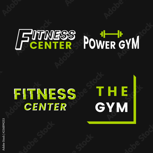 Set of fitness club logo vectors