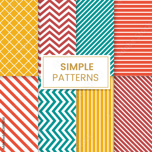 Colorful mixed seamless pattern vector set
