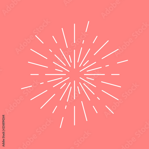 Sunburst design on pink vector