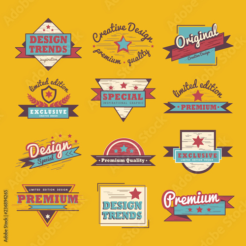 Premium quality badge vector set