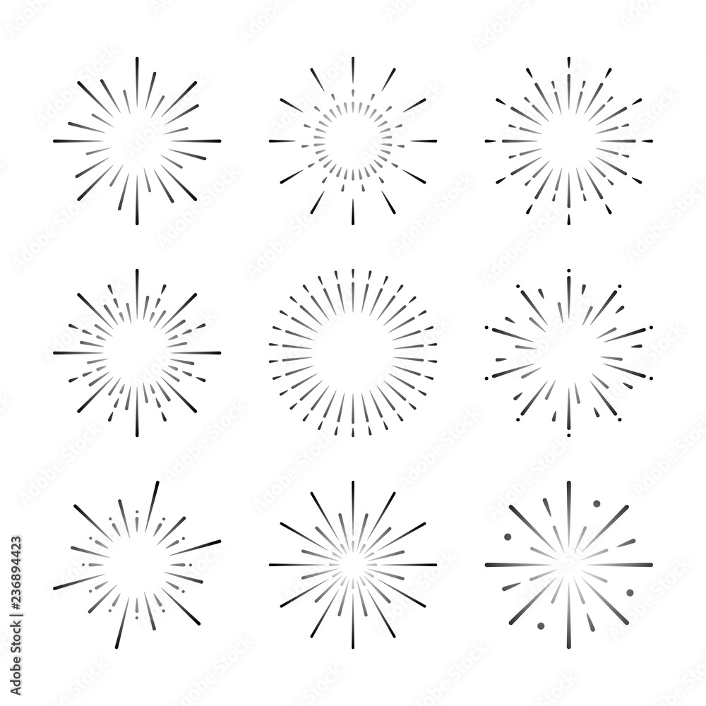 Set of firework explosion vectors