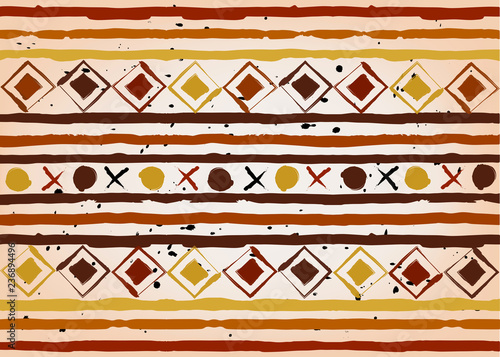 African Print fabric, Ethnic handmade ornament for your design, tribal pattern motifs geometric elements Fototapet