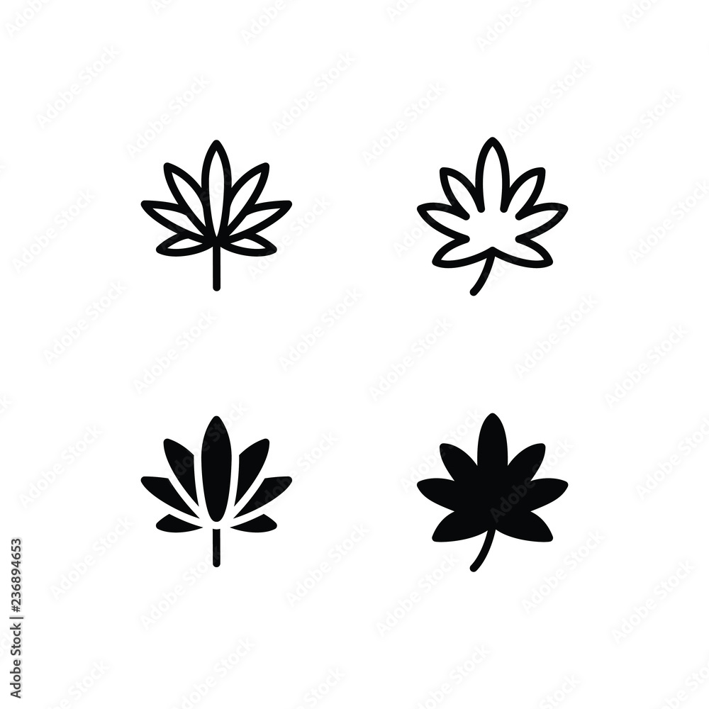 Cannabis Icon Logo Vector Symbol. Marijuana Icon