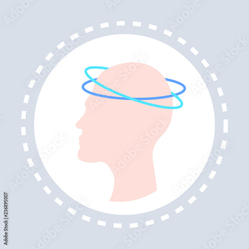 concussion dizziness concept human head icon healthcare medical service logo medicine and health symbol flat