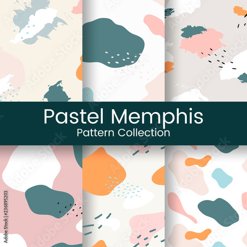 Pastel Memphis pattern design vector