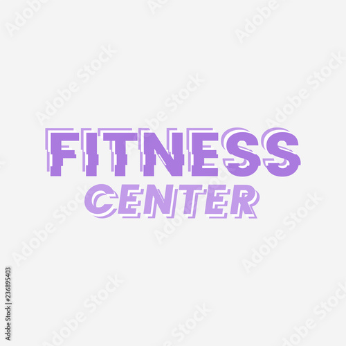 Fitness center logo badge vector