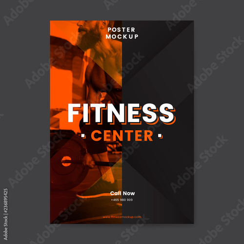 Fitness center promotional poster vector