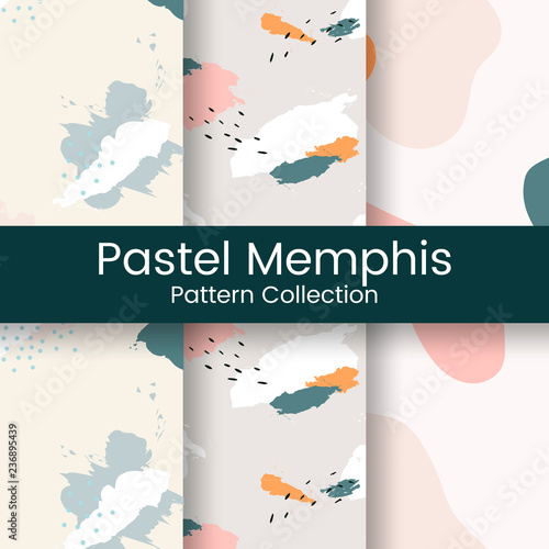 Pastel Memphis pattern design vector