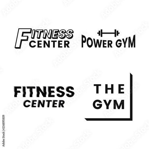 Set of fitness club logo vectors