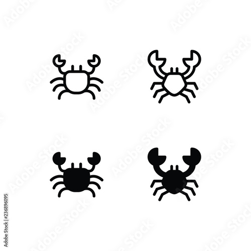 Crab Icon Logo Vector Symbol. Shellfish Icon