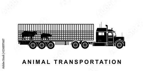 Detailed animal transporting truck illustration