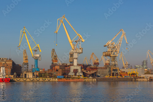 Shipyard have crane machine, Shipyard industry.