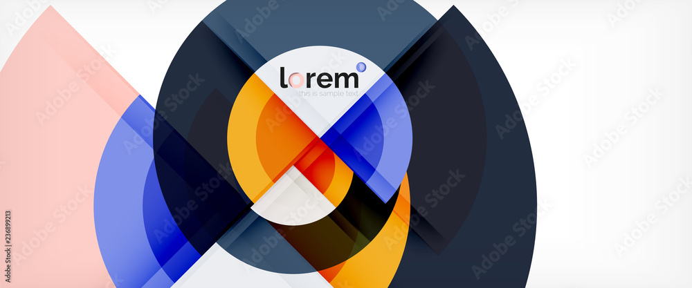 Modern geometric circles abstract background, colorful round shapes with shadow effects Modern geometric circles abstract background, colorful round shapes with shadow effects