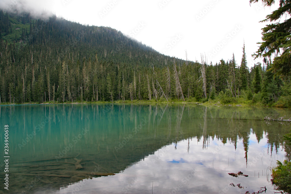 Lower Joffre Lake in Joffre Lakes Provincial Park, British Columbia, Canada. Lower Joffre Lake in Joffre Lakes Provincial Park, British Columbia, Canada.