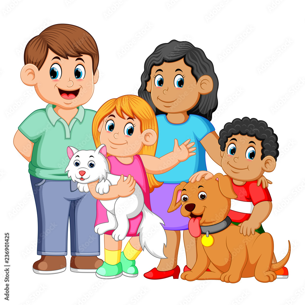 Big family with pets Big family with pets