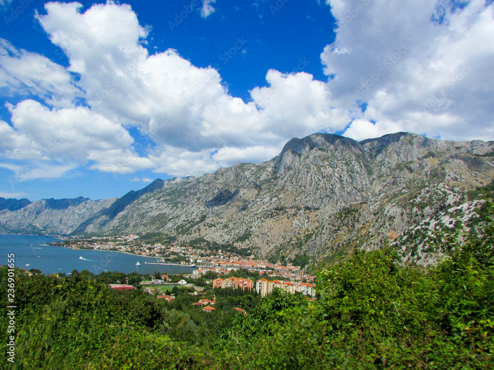 Breathtaking view to Kotor bay and medieval city Kotor, Montenegro