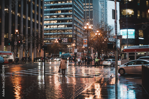 Reflective wet streets