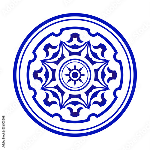 blue and white mandala