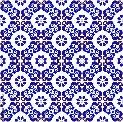 floral seamless blue pattern