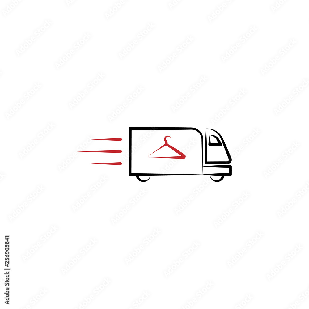 clothes, delivery, car 2 colored line icon. Simple colored element illustration. clothes, delivery, car outline symbol design from laundry and dry set clothes, delivery, car 2 colored line icon. Simple colored element illustration. clothes, delivery, car outline symbol design from laundry and dry set