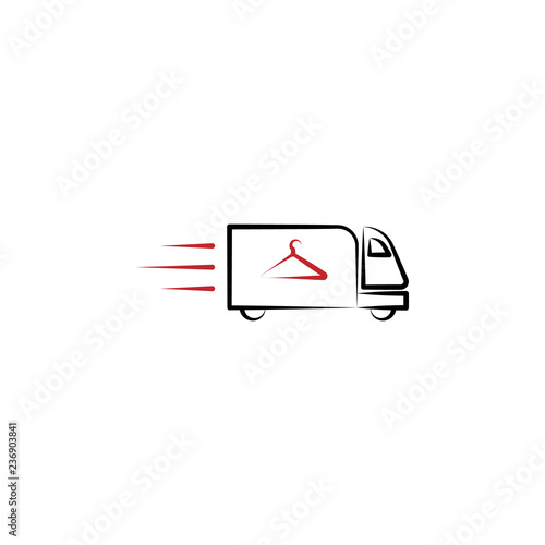 clothes, delivery, car 2 colored line icon. Simple colored element illustration. clothes, delivery, car outline symbol design from laundry and dry set