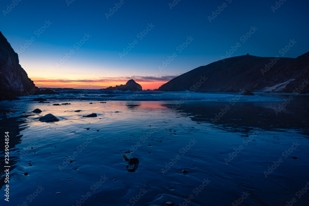 Pfieffer Beach sunset reflection