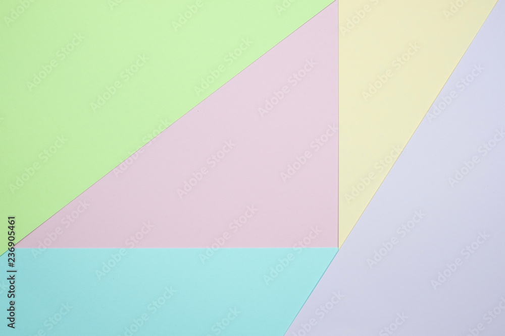 Fashionable pastel colored paper flat lay top view, geometric background texture, pink, purple, yellow, beige, green and blue. Fashionable pastel colored paper flat lay top view, geometric background texture, pink, purple, yellow, beige, green and blue.