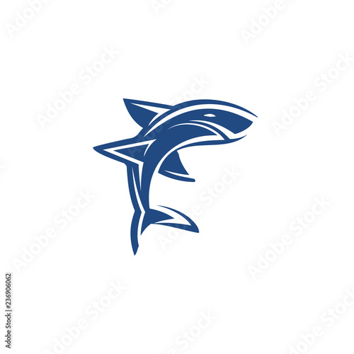 Abstract fish logo - shark icon vector template