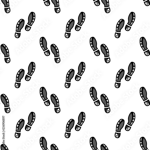 Imprint Soles Shoes Icon Seamless Pattern