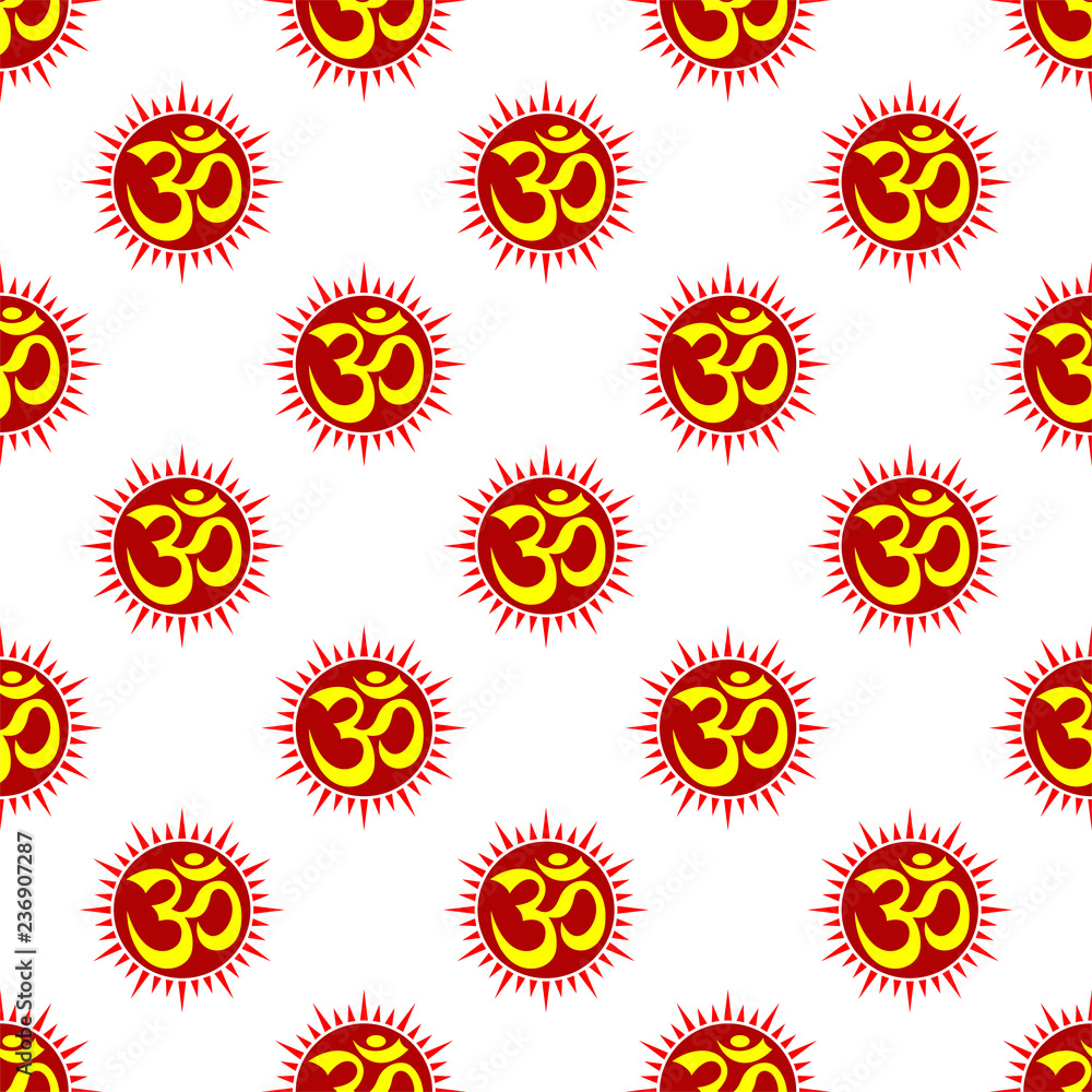 Aum (Om) The Holy Motif Seamless Pattern Aum (Om) The Holy Motif Seamless Pattern