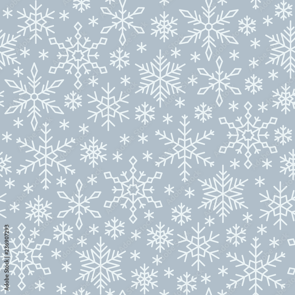 Snow flake line seamless pattern winter background Snow flake line seamless pattern winter background