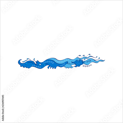 Water Wave Icon, Frequency Dispersion