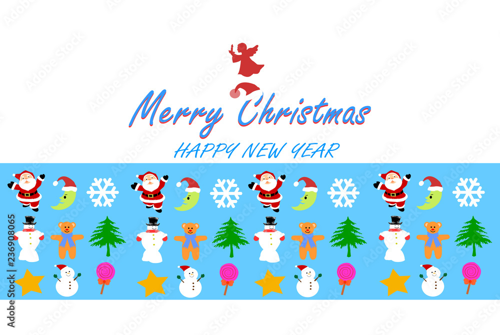 Santa Claus and friends cheerful at Christmas  ,wallpaper,card,greeting.