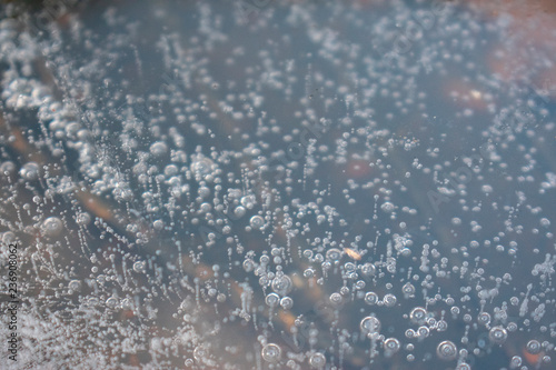 Ice with water bubbles