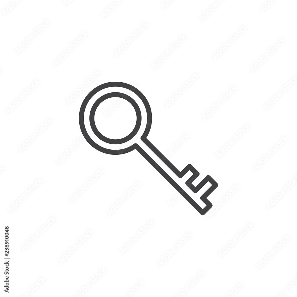 Key outline icon. linear style sign for mobile concept and web design. Door key simple line vector icon. Password Symbol, logo illustration. Pixel perfect vector graphics Key outline icon. linear style sign for mobile concept and web design. Door key simple line vector icon. Password Symbol, logo illustration. Pixel perfect vector graphics