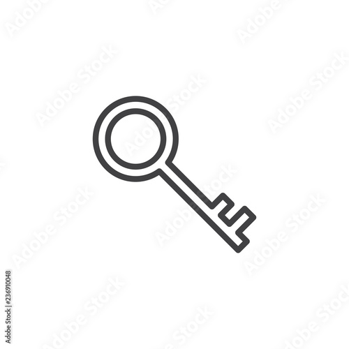 Key outline icon. linear style sign for mobile concept and web design. Door key simple line vector icon. Password Symbol, logo illustration. Pixel perfect vector graphics
