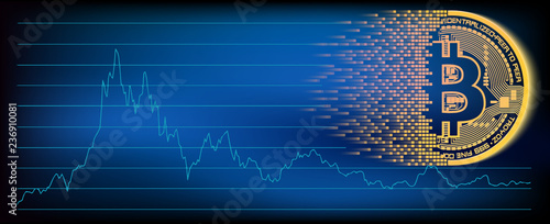 Financial chart of the course cryptocurrency vector illustration