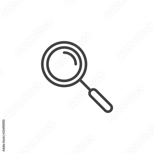 Magnifying glass outline icon. linear style sign for mobile concept and web design. Magnifier search simple line vector icon. Symbol, logo illustration. Pixel perfect vector graphics