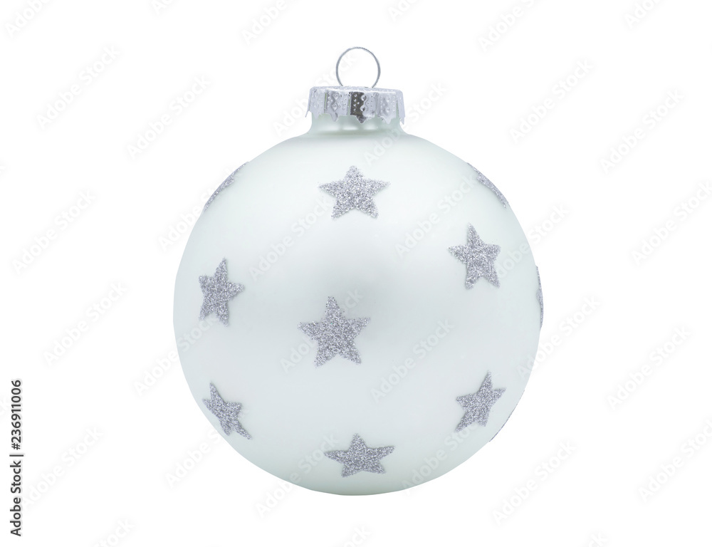 white christmas ball isolated on white background white christmas ball isolated on white background